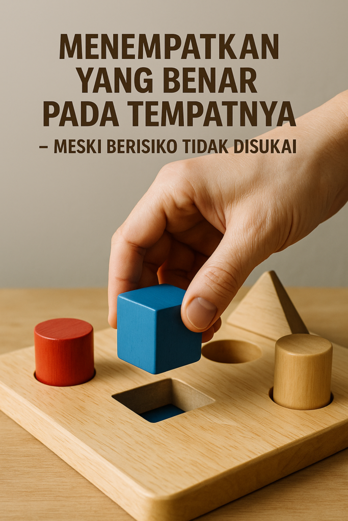 “Menempatkan yang Benar pada Tempatnya – Meski Berisiko Tidak Disukai