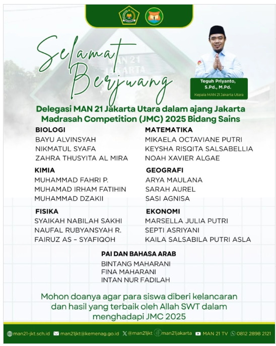 Jakarta Madrasah Competition 2025: Ajang Sains Bergengsi di MAN 4 Ciputat