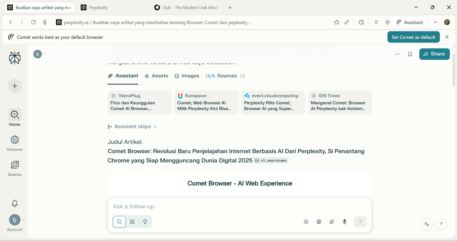 Comet Browser: Revolusi Baru Penjelajahan Internet Berbasis AI Dari Perplexity, Si Penantang Chrome yang Siap Mengguncang Dunia Digital 2025